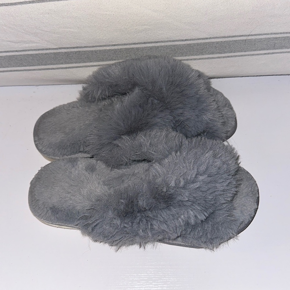 Fuzzy Blue Slippers